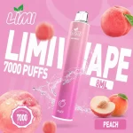 LIMI 7000 Puffs｜650mAh 可充電｜3.5%濃度｜16款口味 冰心蜜桃