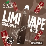 LIMI 7000 Puffs｜650mAh 可充電｜3.5%濃度｜16款口味 黑松沙士