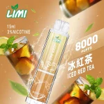 LIMI 8000 Puffs｜發光｜700mAh｜3%濃度｜11款口味 冰紅茶